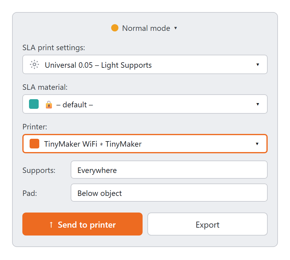 PrusaSlicer: the Send to printer button